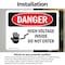 Signmission High Voltage Inside Do Not Enter Danger Sign, Vinyl Decal, 24in W x 18in L, 2PK OS-2PACK-DS-D-1824-L-1332 - alternate 6